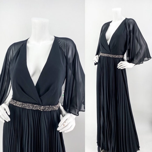 NWT Laundry by Shelli Segal Cape Chiffon Gown - Picture 5 of 15